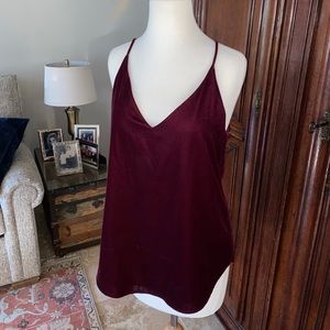 Burgundy velvet lined cami blouse